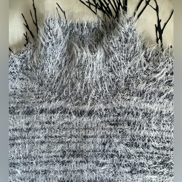 Philosophy gray eyelash mock neck sweater, nylon acrylic wool blend, medium - Picture 7 of 15